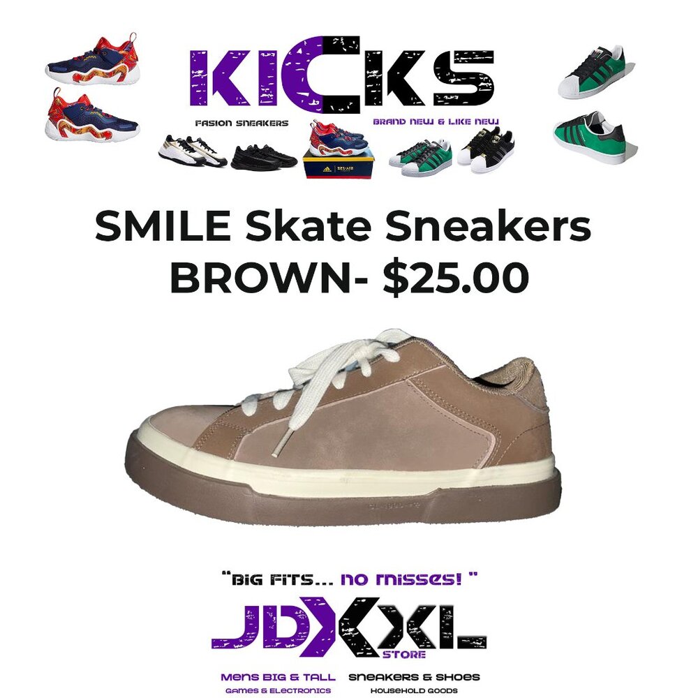 SMILE Skate Sneakers  BROWN- $25.00